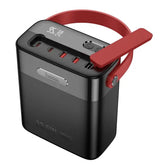 Hoco J143 Title Power Bank With Ultra Large 80,000mah Capacity, 22.5w+pd20w Fully Compatible, Dual Type C And Triple Usb A Ports Output, Led Digital Display. Indicator Of Fast Charging. With Flashlight And Lamp Black